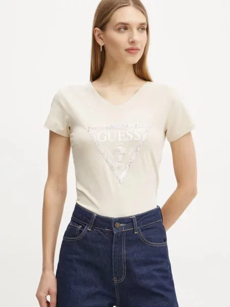 Тениска Guess бежово