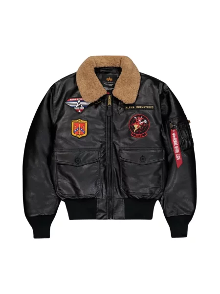 Alpha Industries kurtka z imitacji skóry Devils Brigade Faux Leather Bomber czarna