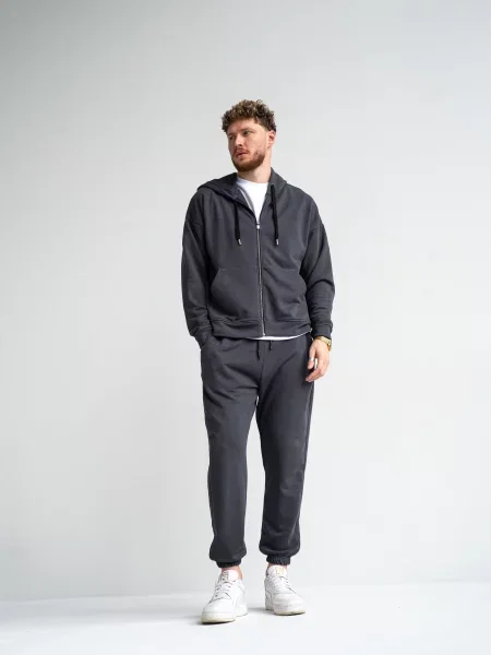 Повсякденний костюм TeamV графіт бавовна/поліестер