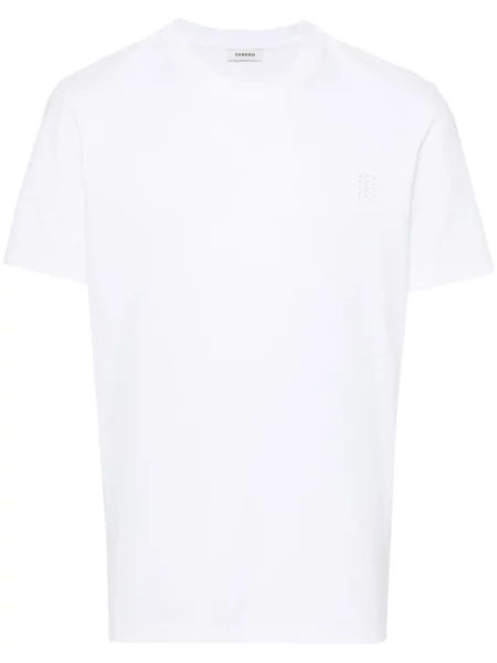 Tricou Sandro cu broderie alb