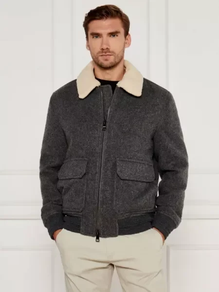 Tommy Hilfiger De lână geacă | shearling gri
