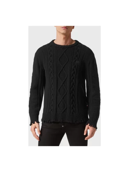 Sweter Philipp Plein wełniany czarny