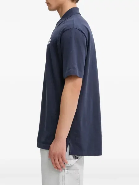 Polo Maison Kitsune cu broderie albastru