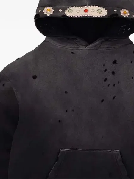 Hoodie Bravest Studios με φθαρμένο εφέ μαύρο