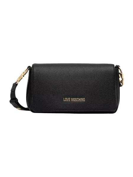 Lniana torebka Love Moschino czarna