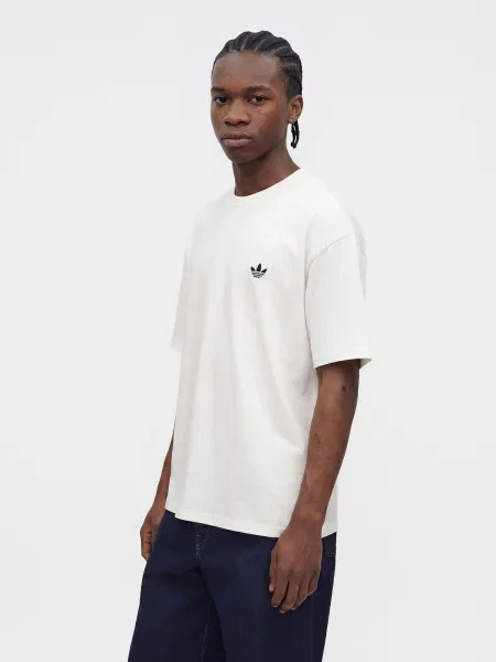 ADIDAS ORIGINALS Tricou Trefoil Essentials' alb
