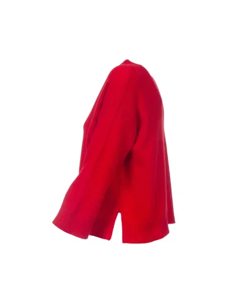 Krótki sweter Weekend Max Mara z dekoltem w serek czerwony