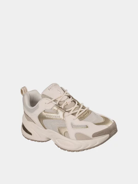 Кожаные повседневные кроссовки Skechers бежевые