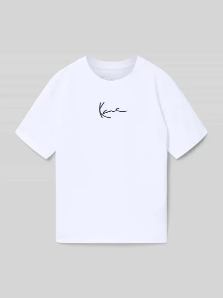 T-shirt w kroju regular fit z haftowanym logo Karl Kani biała