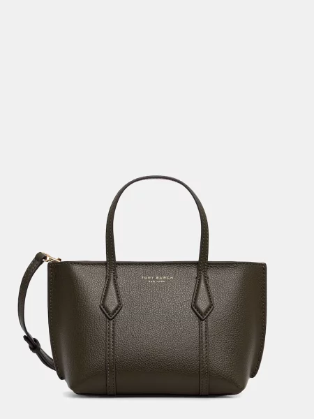 Geantă shopper Tory Burch din piele verde