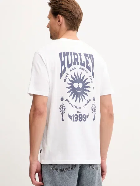 Hurley majica za muškarce od pamuka bijela