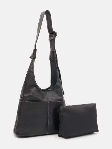 Кожаная сумка Borsa Leather черная
