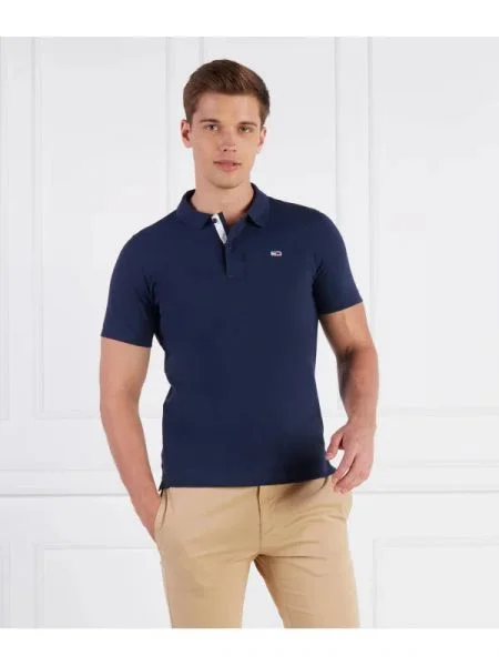 Tommy Jeans Tenisz póló PLACKET kék