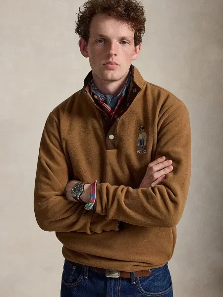 Polo Ralph Lauren hanorac pentru bărbați din polar maro