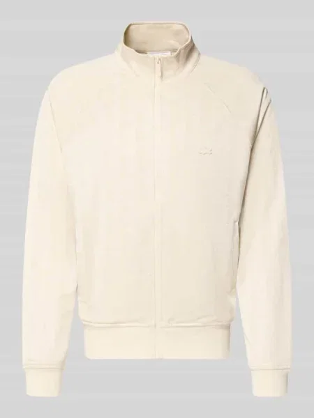 Bluza rozpinana o kroju regular fit z naszywką z logo Lacoste beżowa