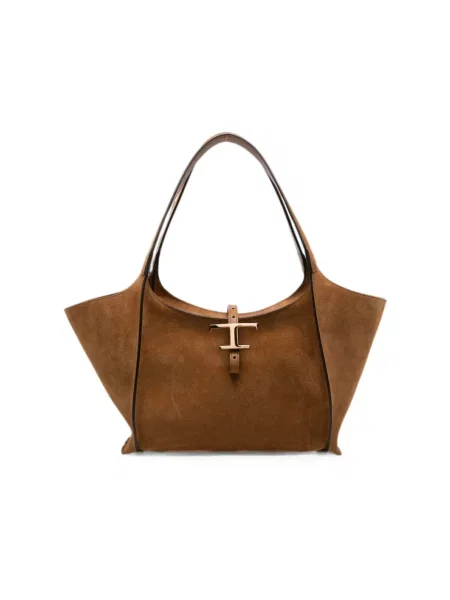 Shopperka Tod's zamszowa brązowa