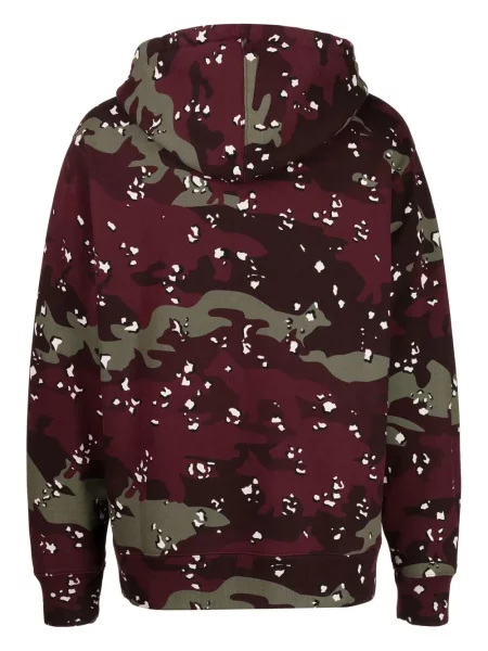 Hanorac cu glugă Maison Kitsune cu model camuflaj roșu