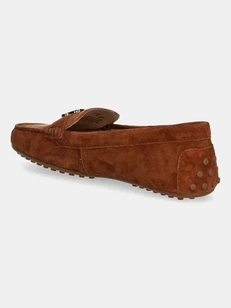 Lauren Ralph Lauren velúr mokaszin Barnsbury lapos talpú barna