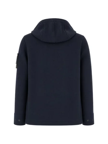 Geacă Stone Island cu glugă cu strasuri albastru