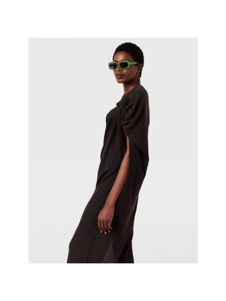 Sukienka maxi Stella Mccartney wełniana z falbankami brązowa
