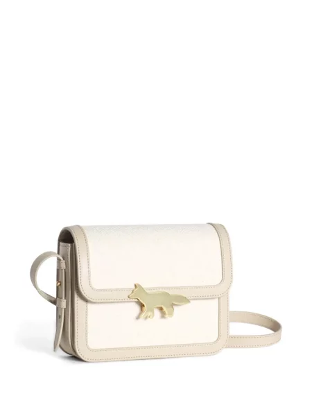 Geantă Maison Kitsune din piele alb