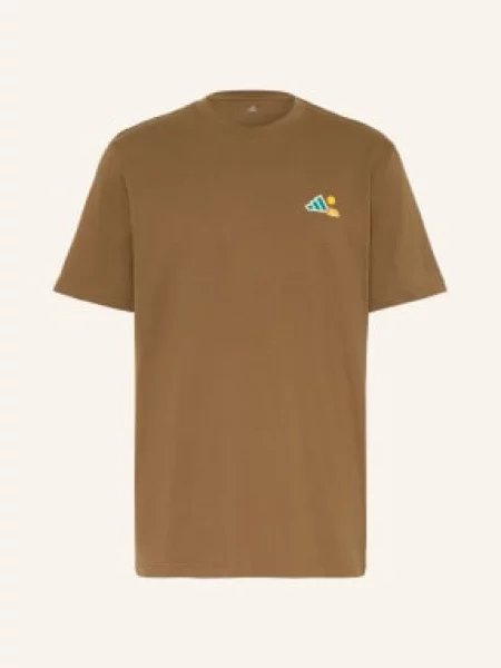 Adidas Terrex Tričko Terrex Camper Graphic hnědá / petrolejová černá