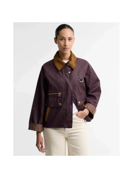 Woskowana kurtka Barbour fioletowa