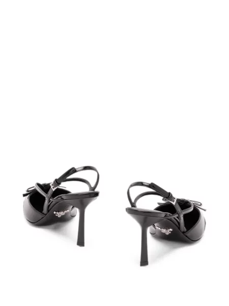Pantofi cu toc Prada cu funde slingback negru
