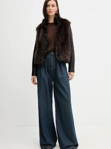 Twinset Pulover z volno rjava