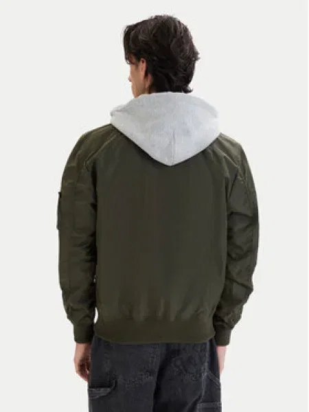ALPHA INDUSTRIES Prechodná bunda kaki sivá