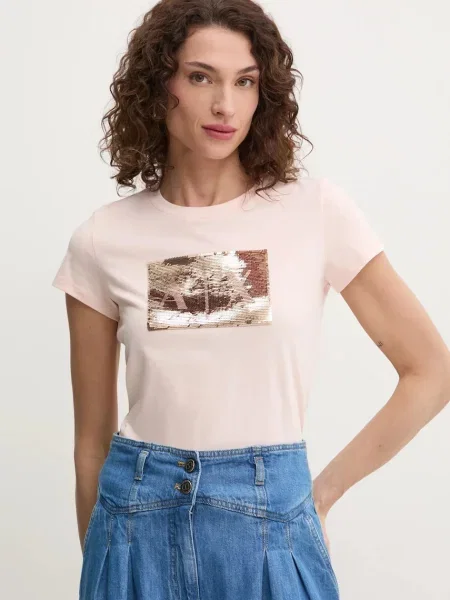 Тениска Armani Exchange розово