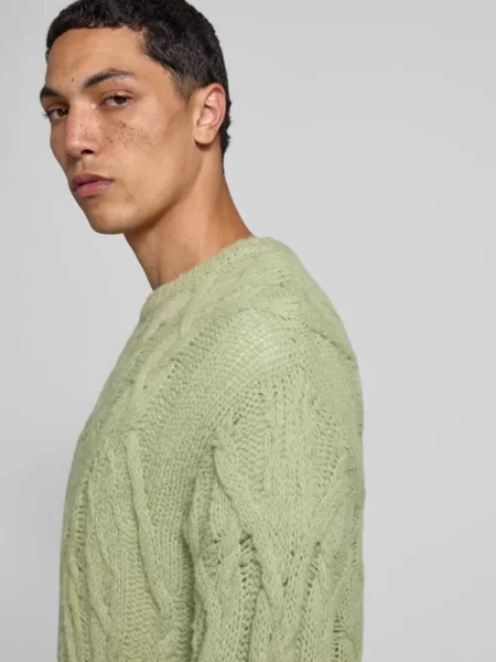 Sweter wełniany z imitacji dzianiny Closed miętowy
