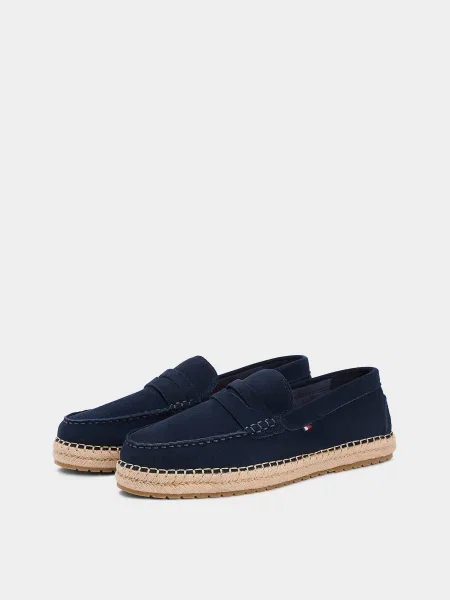 Кожаные лоферы Tommy Hilfiger синие