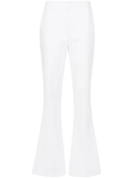 Pantaloni Genny din țesătură twill alb