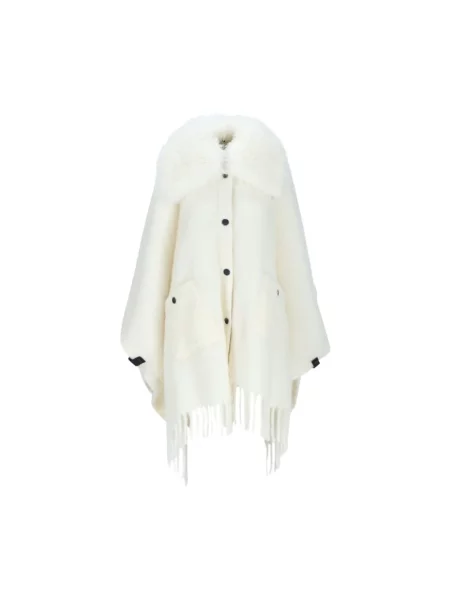 Kurtka skórzana Moncler biała