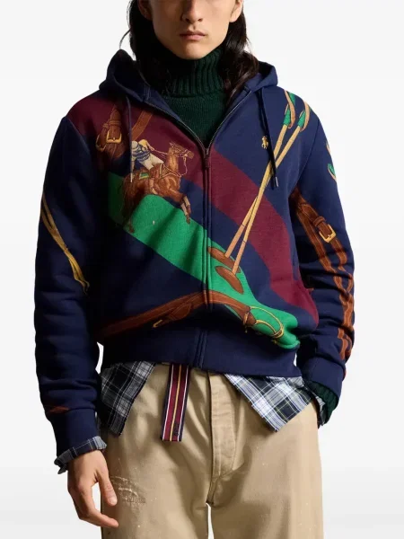 Μεταξωτός κωνικό δερμάτινο σακάκι Polo Ralph Lauren με αυτόγραφο λευκό