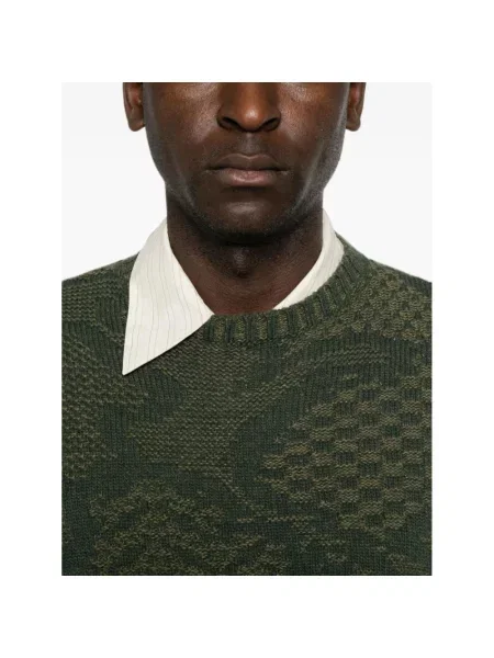 Dzianinowy sweter Etro zielony