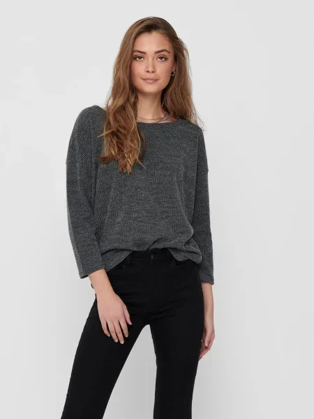 ONLY Tricou Alba gri amestecat alb