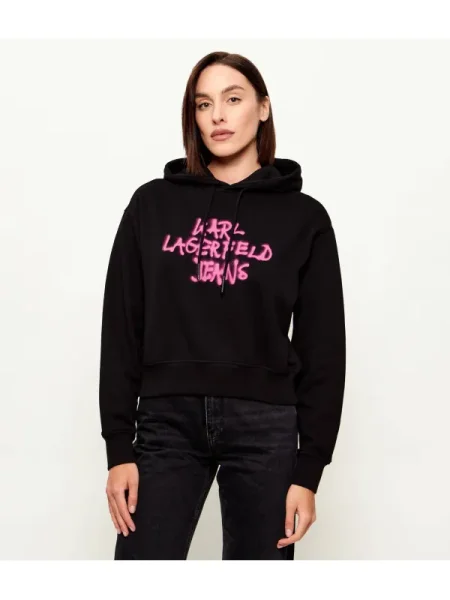 Geacă de blugi Karl Lagerfeld Jeans negru