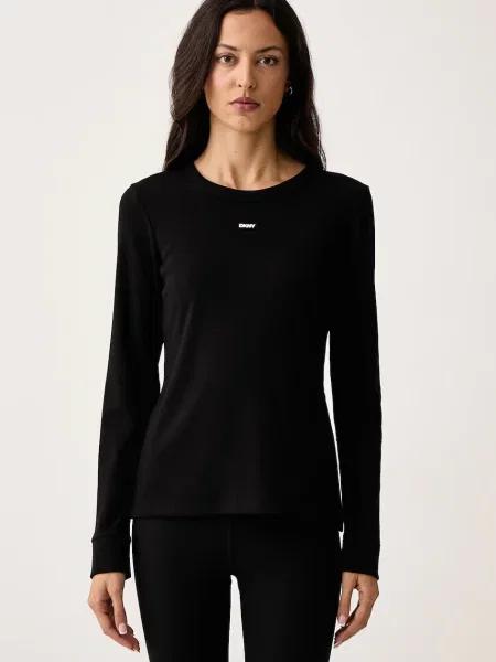 Tricou cu mânecă lungă Dkny negru
