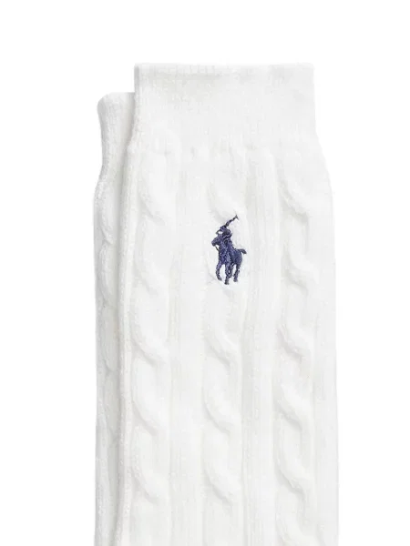 Fular Polo Ralph Lauren plisat tricotate cu imagine albastru
