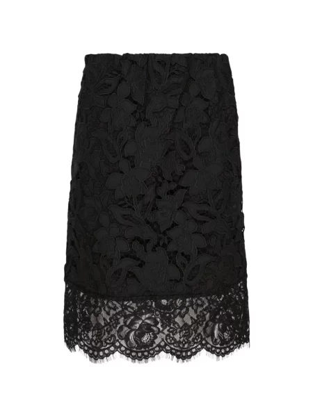 Fustă tip creion N°21 cu model floral din dantelă negru