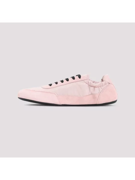 Sneakersy Prada zamszowe z logo różowe