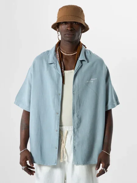 VAMOS CLO Košile chladná modrá / žlutá bílá