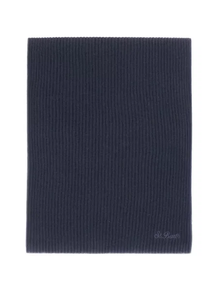 Fular Mc2 Saint Barth cu broderie tricotate albastru
