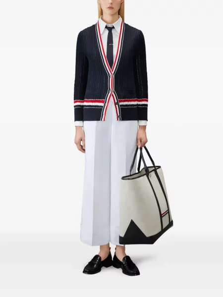 Cardigan Thom Browne cu dungi albastru
