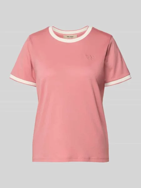 T-shirt z detalem z logo model Molina' Mos Mosh różowa