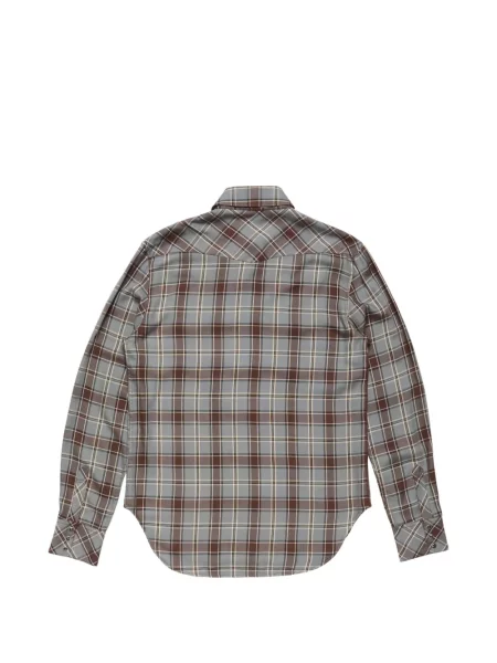 Cămașă Acne Studios în carouri gri