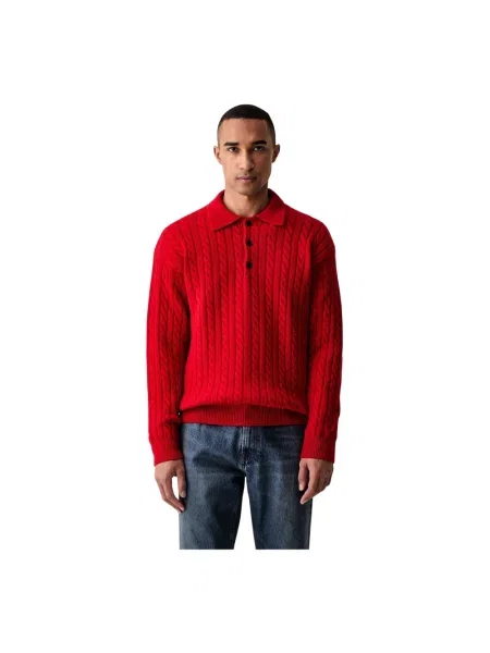 MSGM sweter z wełny merino czerwony