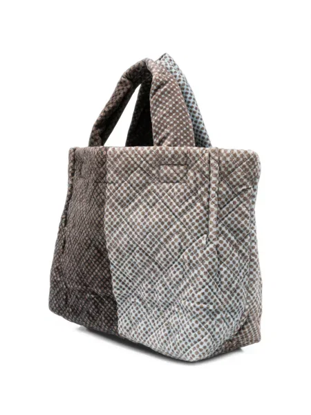 Geantă shopper épice din piele cu buline maro